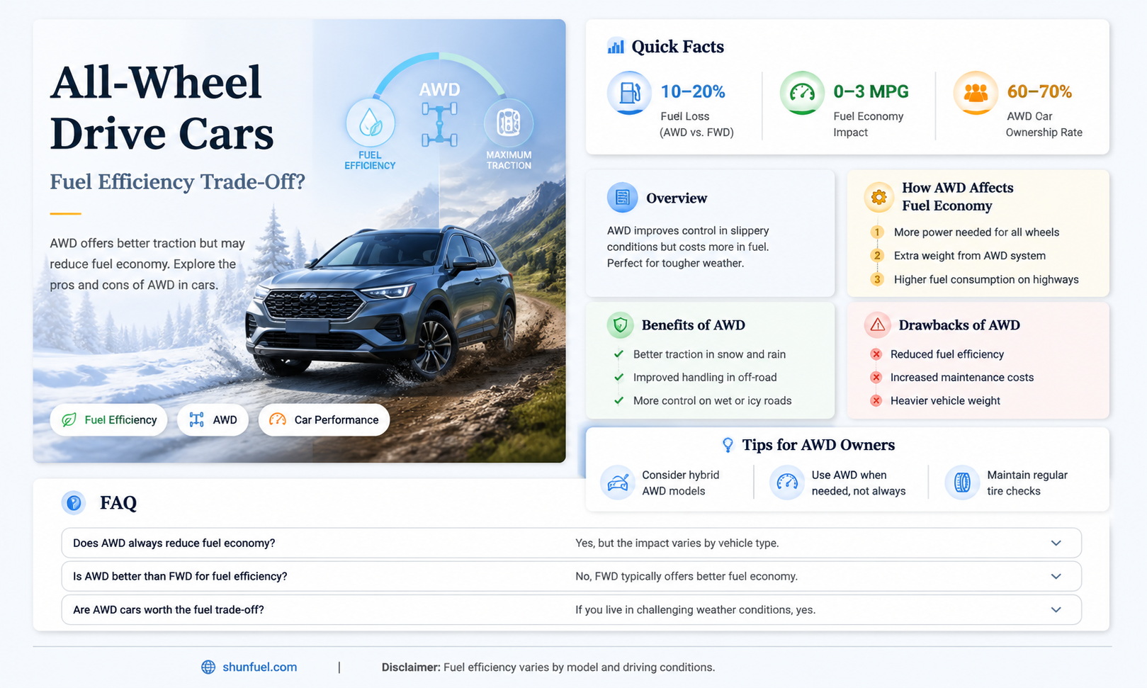 are all wheel drive cars less fuel efficient