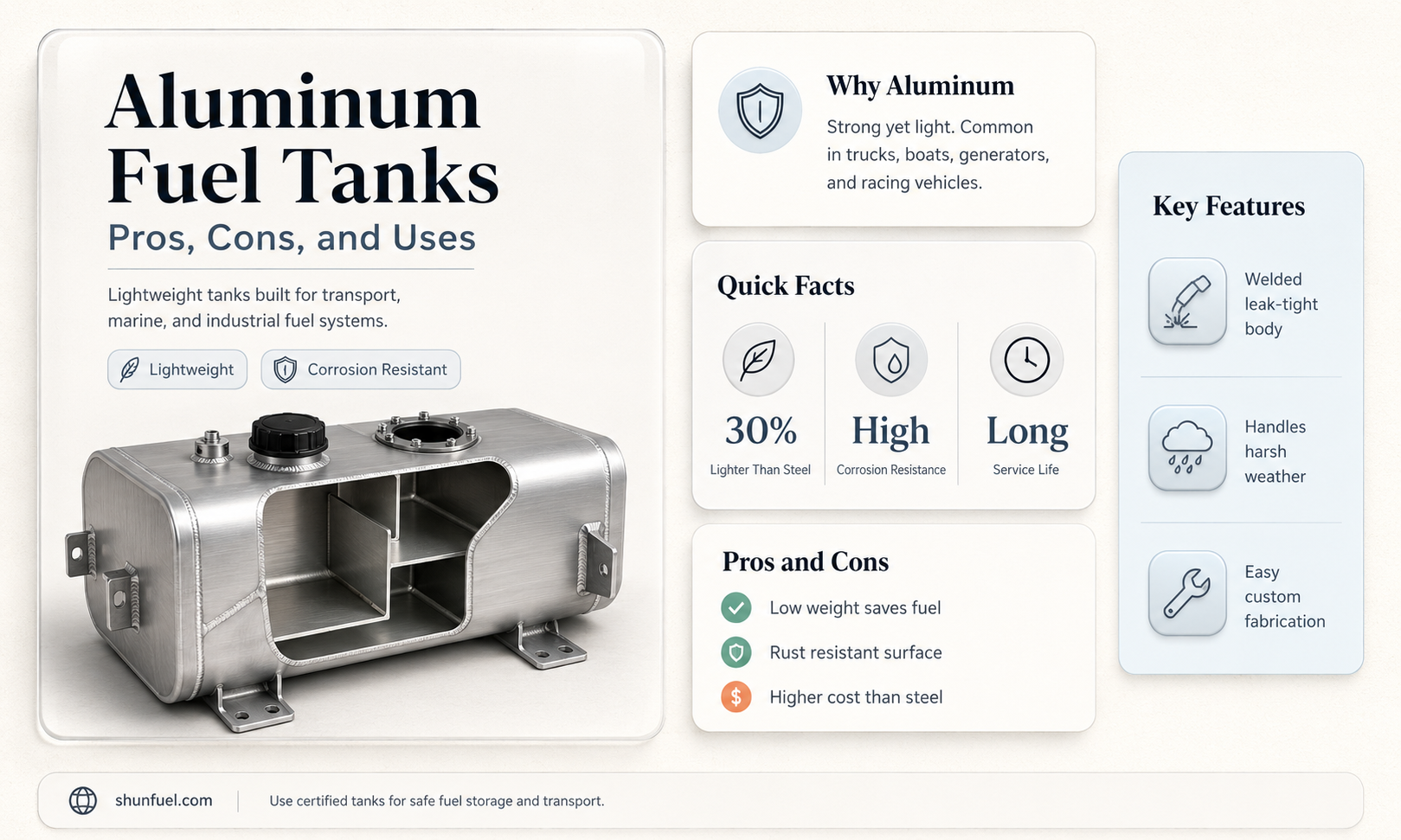 are fuel tanks made of aluminum