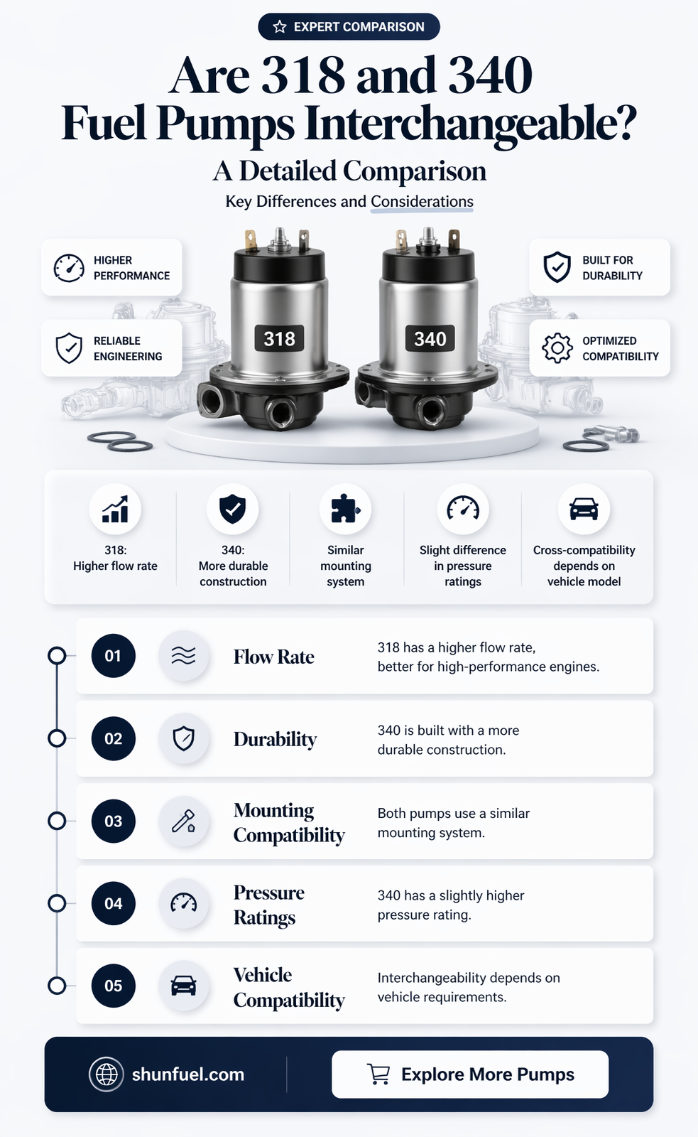 are 318 an 340 fuel pumps the same