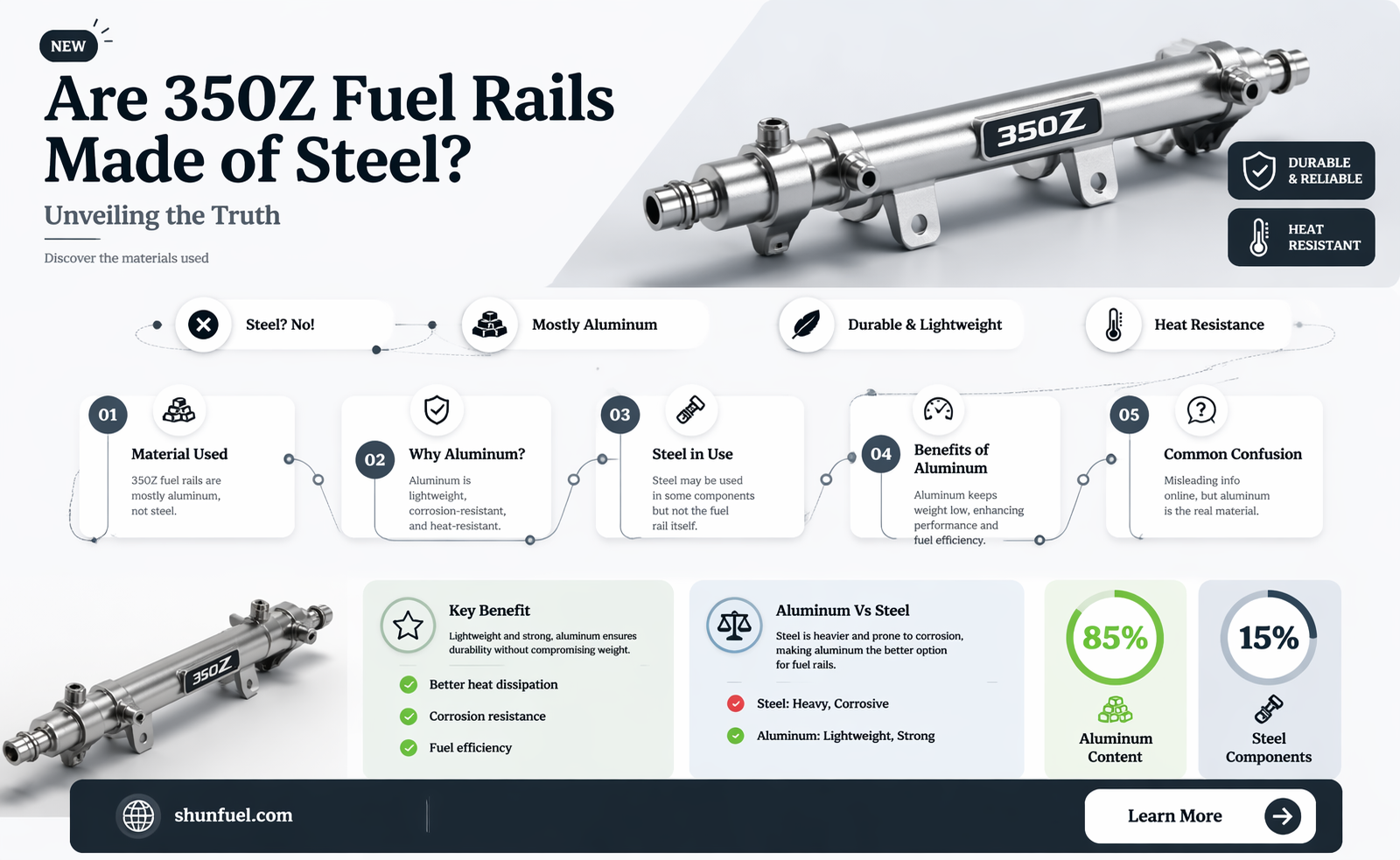 are 350z fuel rails steel