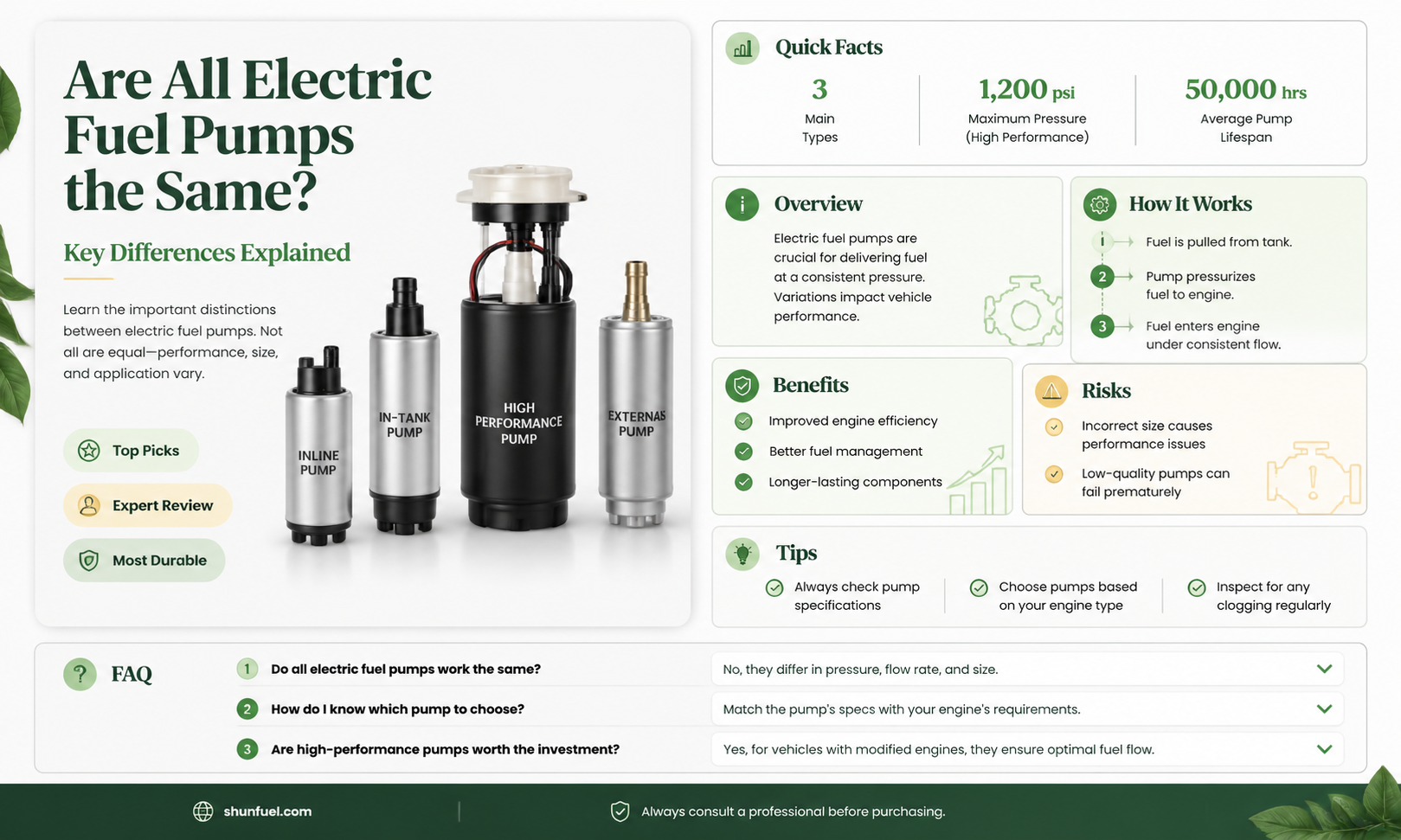 are all electric fuel pumps the same