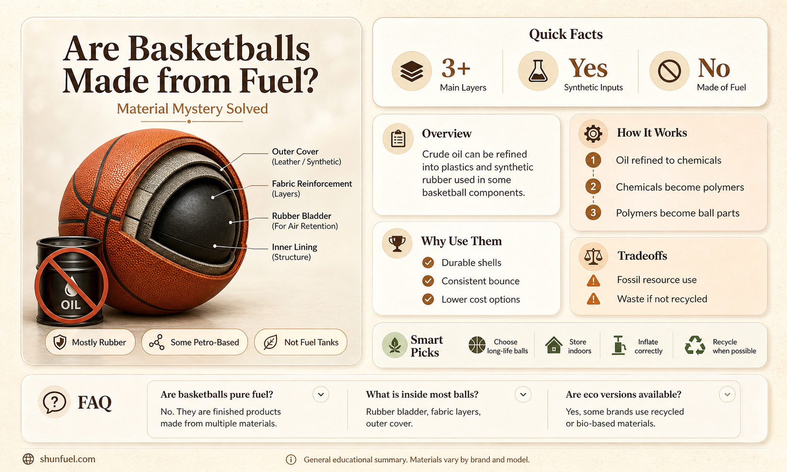 are basketballs made from fuel