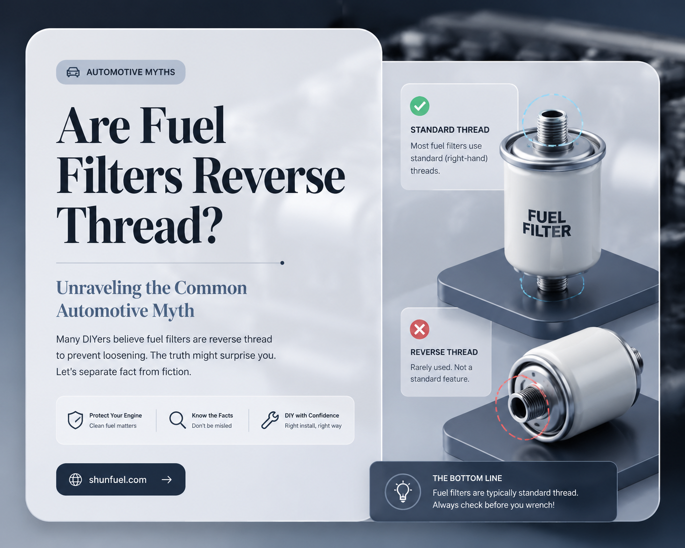 are fuel filters reverse thread