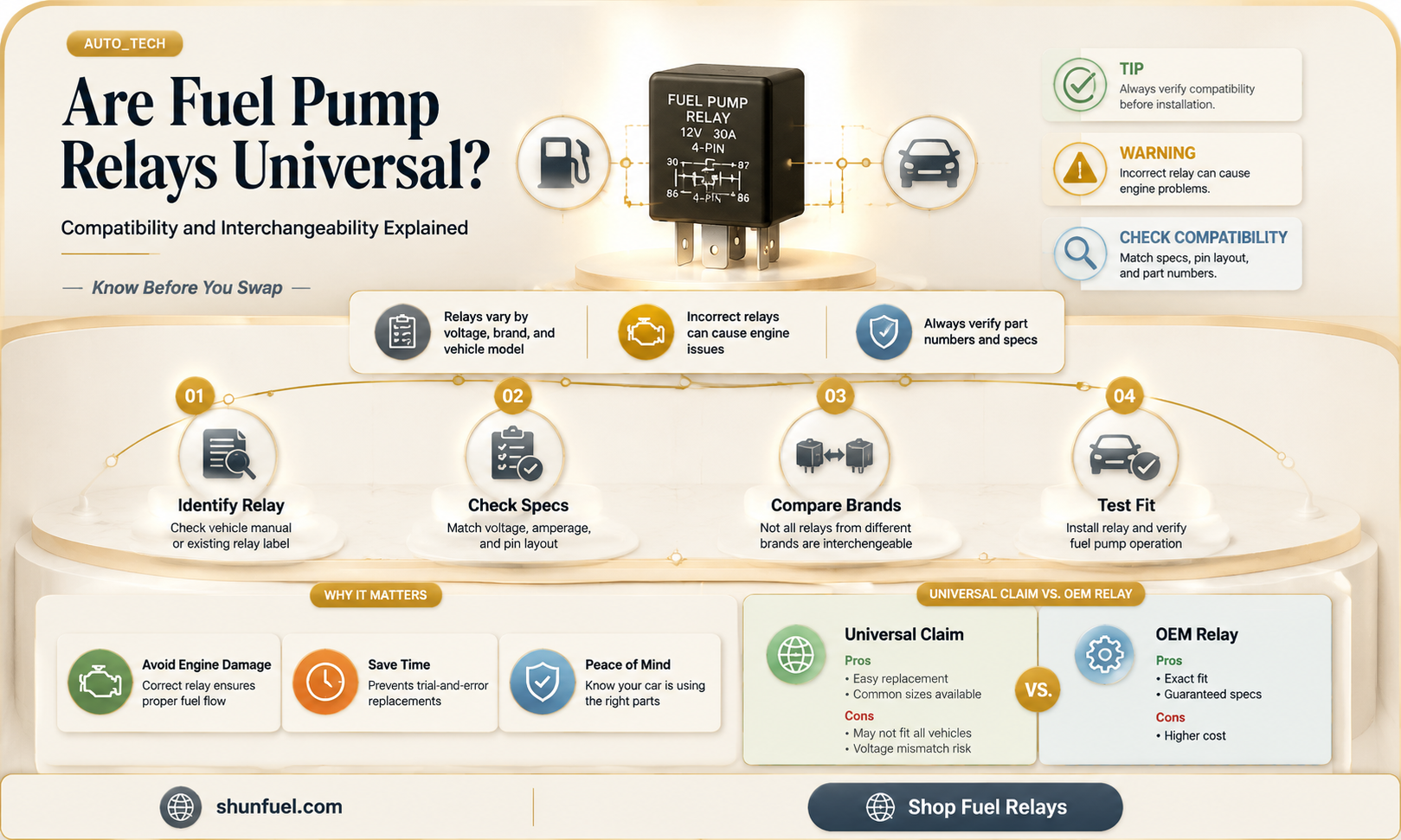 are fuel pump relay universal