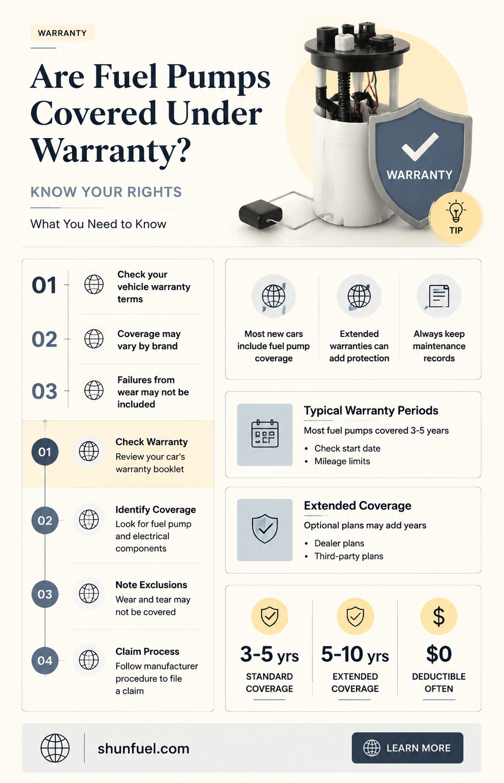 are fuel pumps covered under warranty