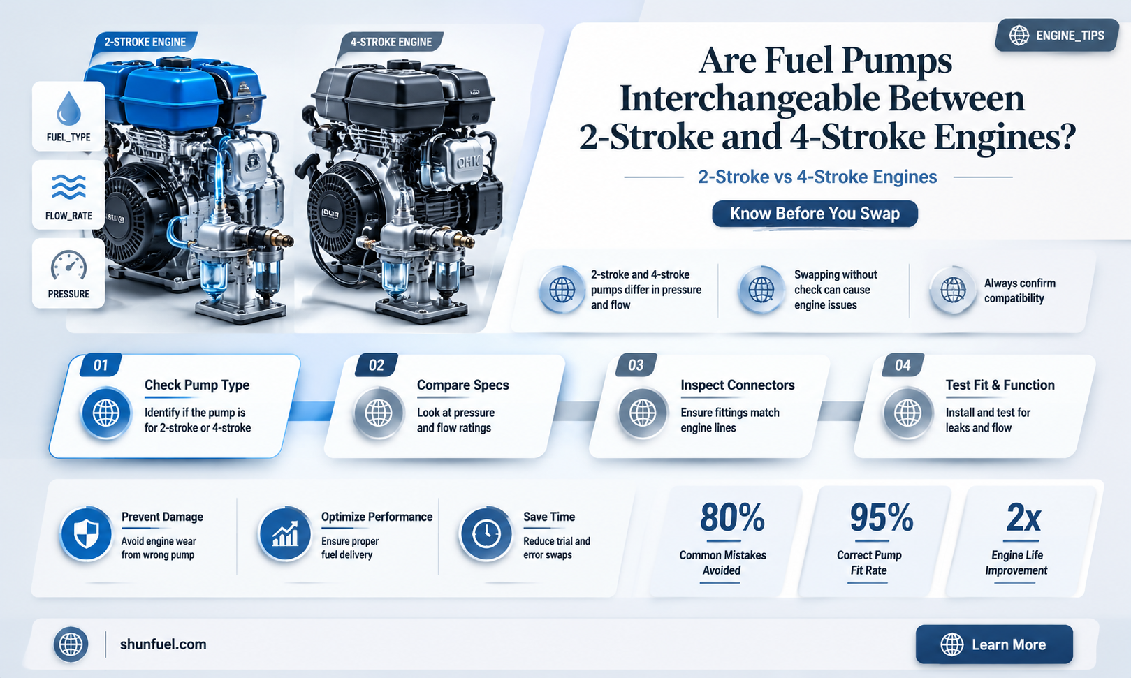are fuel pumps universal between 2 and 4 stroke
