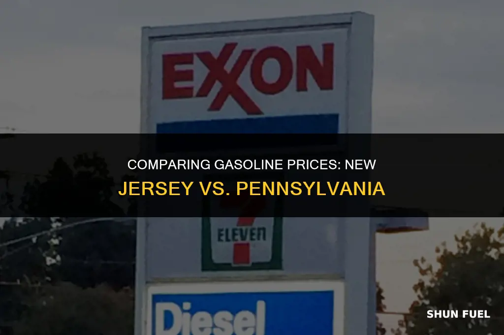 are gasoline prices higher in new jersey or pennsylvania