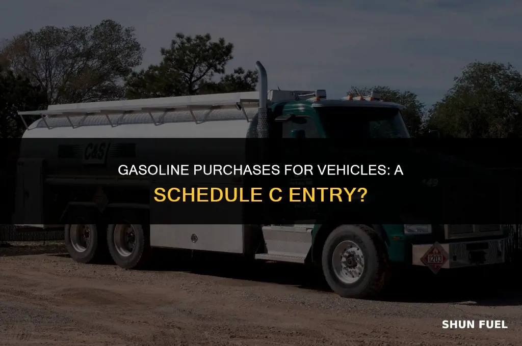 are gasoline purchases for vehicles entered in a schedule c