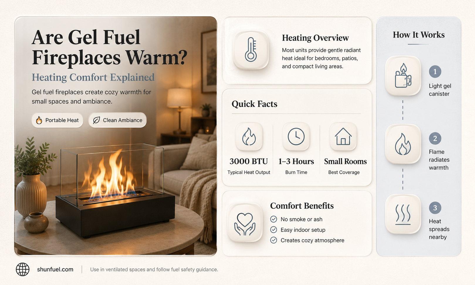 are gel fuel fireplaces warm