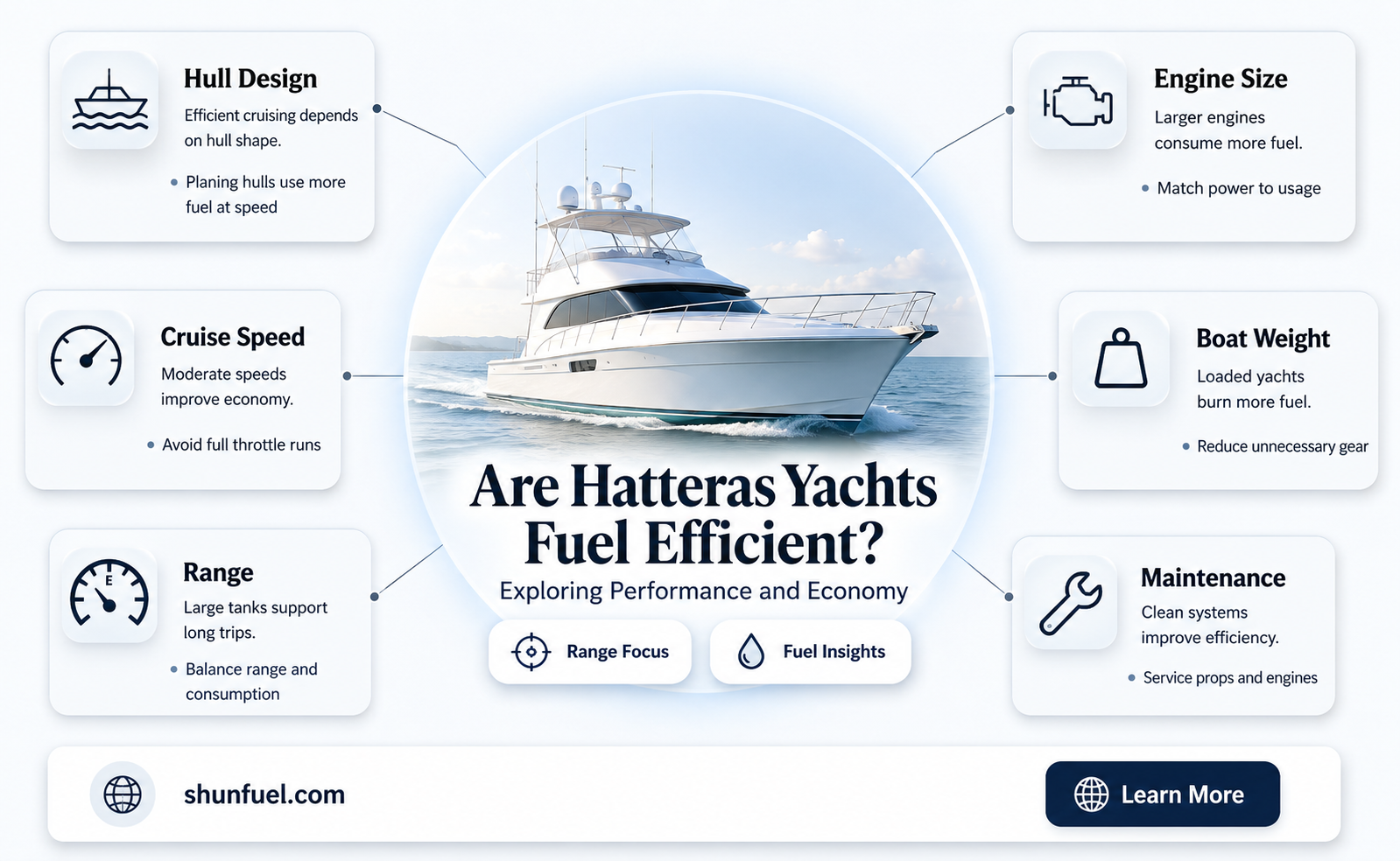 are hatteres yatchs fuel efficient