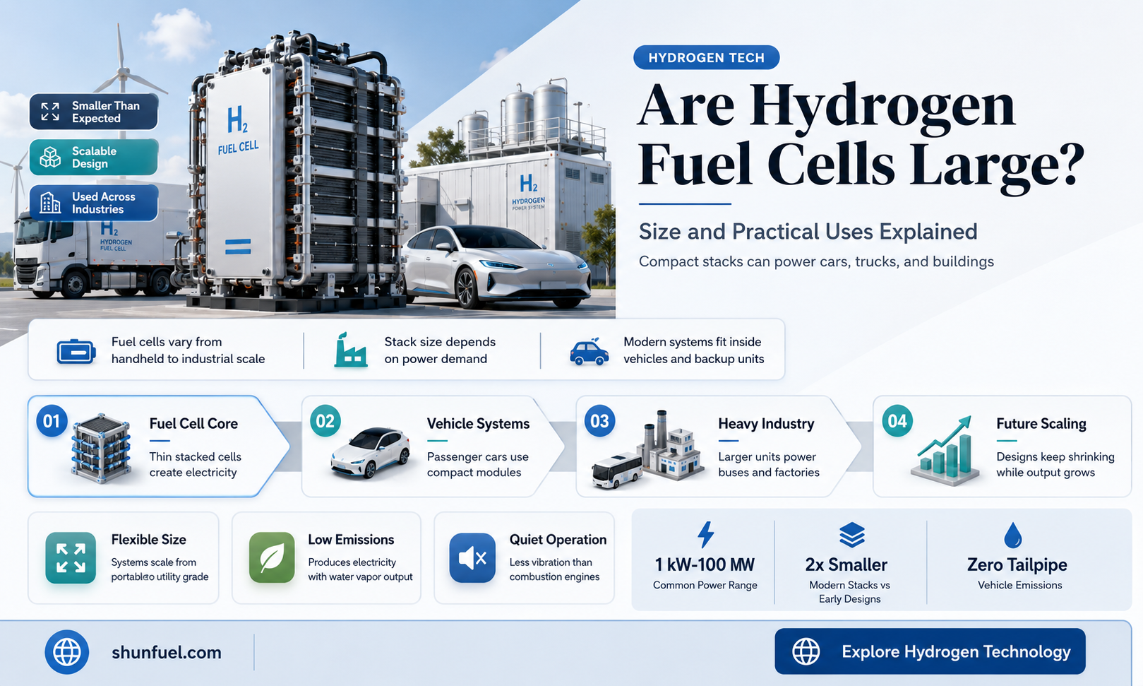 are hydrogen fuel cells large