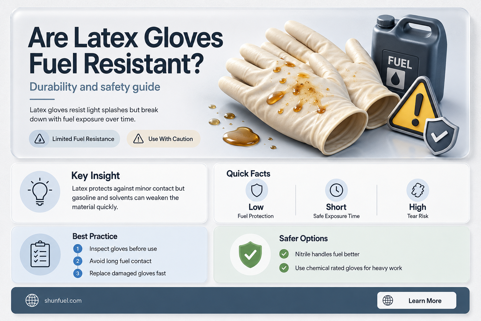 are latex gloves fuel resistant