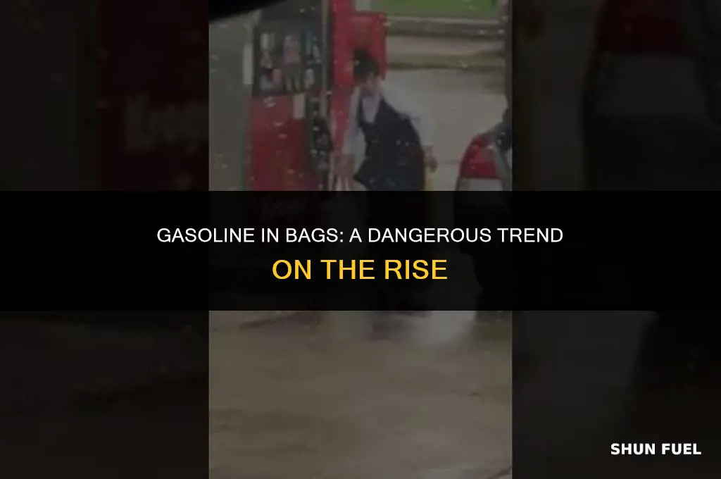 are people filling bags with gasoline