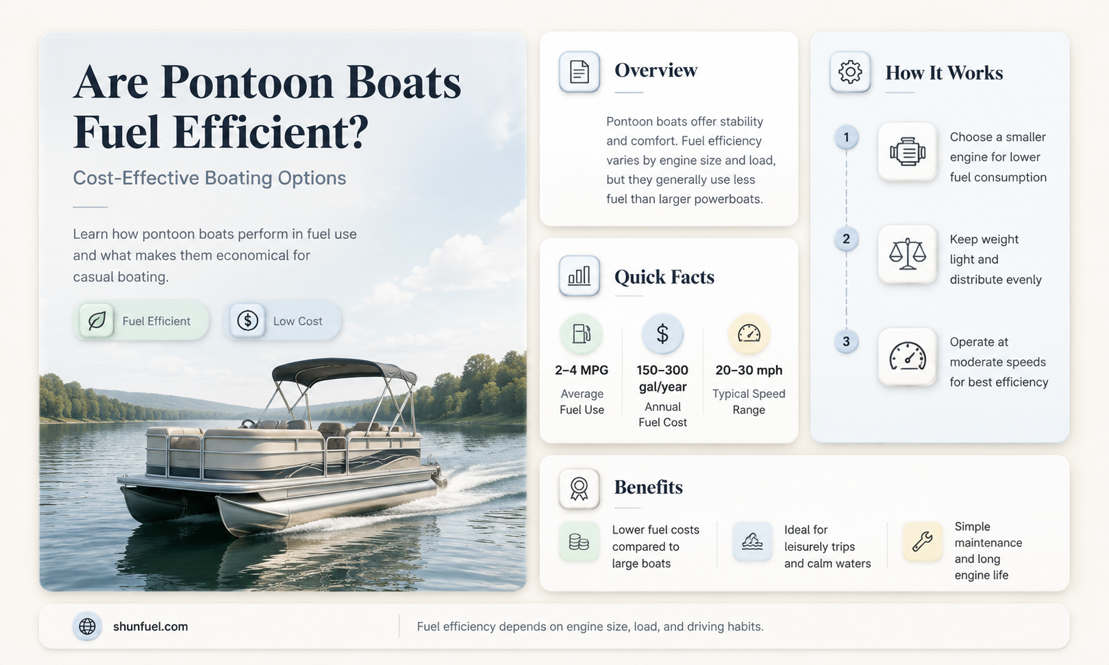 are pontoon boats fuel efficient