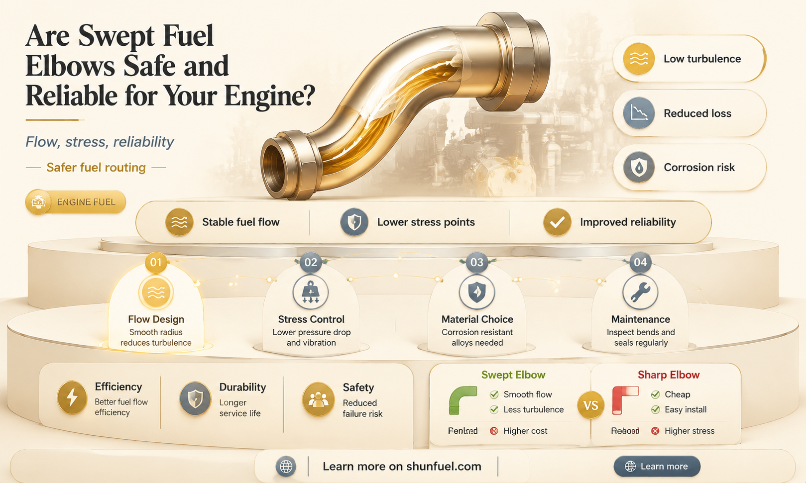 are swept fuel elbows ok