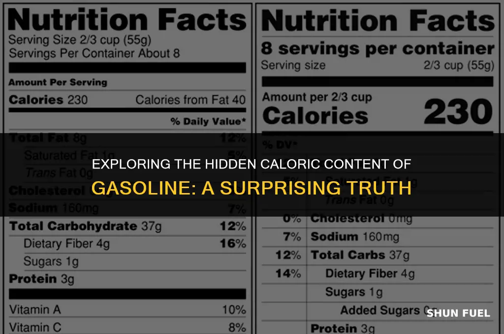 are there calories in gasoline