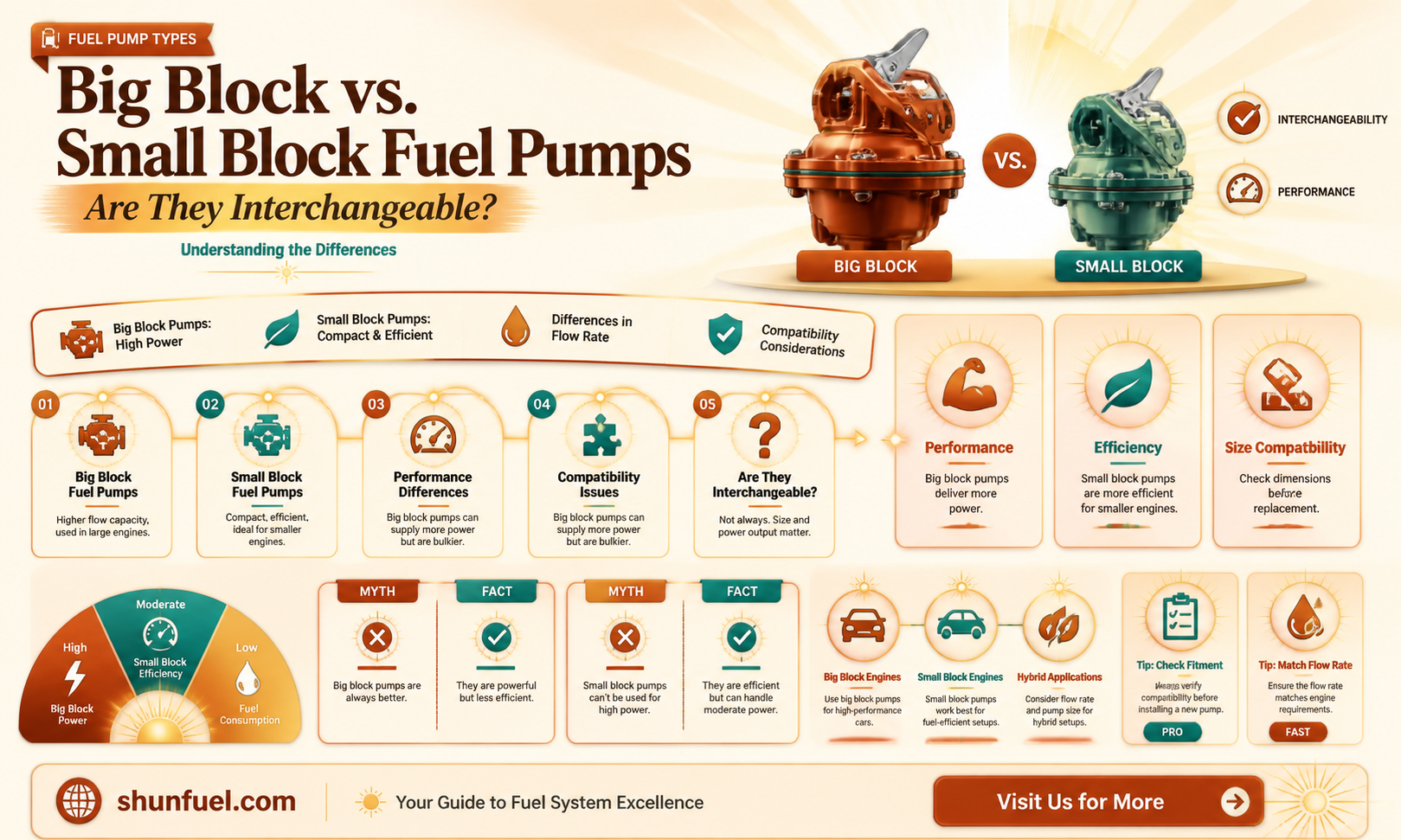 are big block and small block fuel pumps the same
