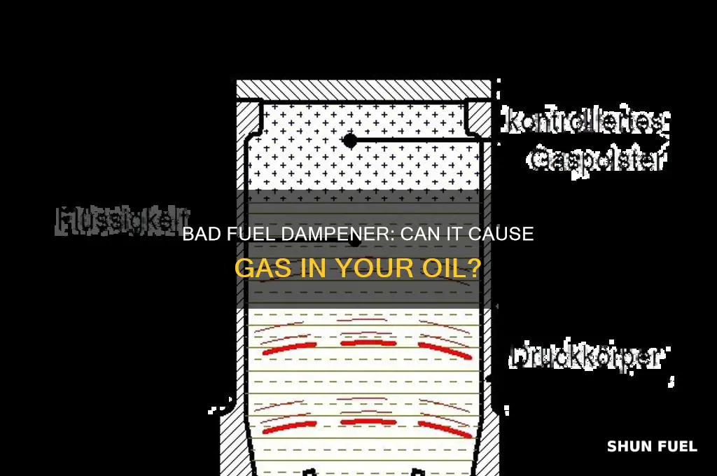 can a bad fuel dampener cause gas in your oil