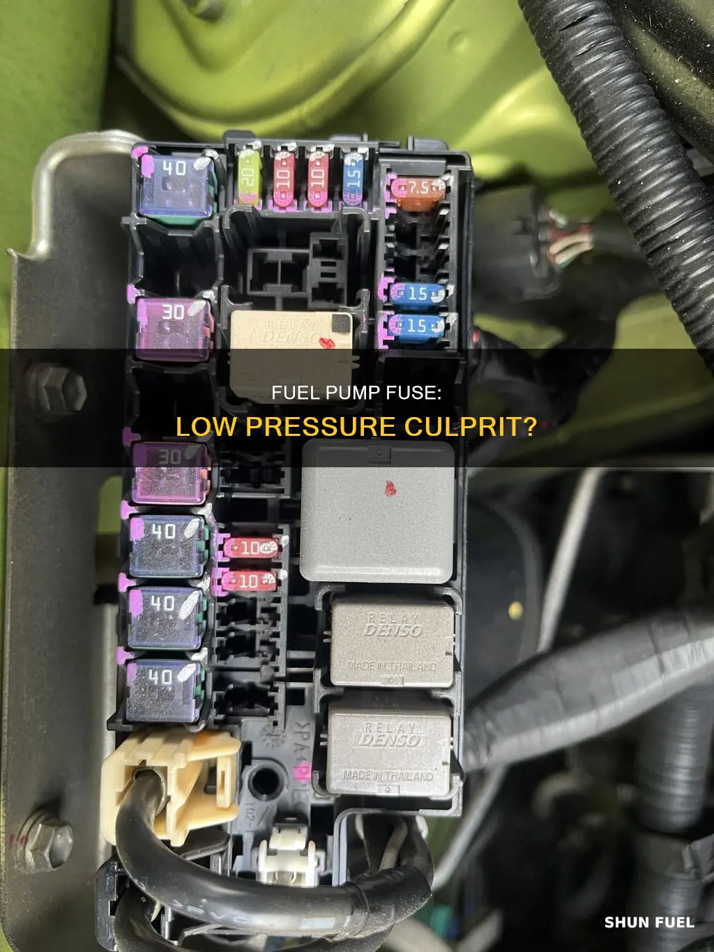 can a bad fuel pump fuse cause low fuel pressure