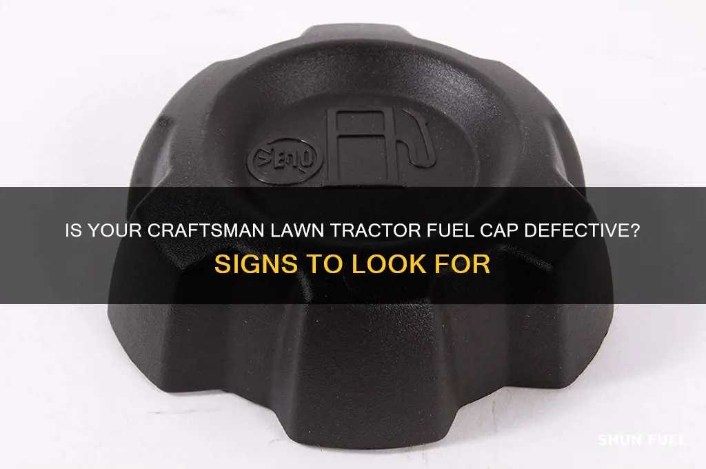 can a craftsman lawn tractor fuel cap be defective