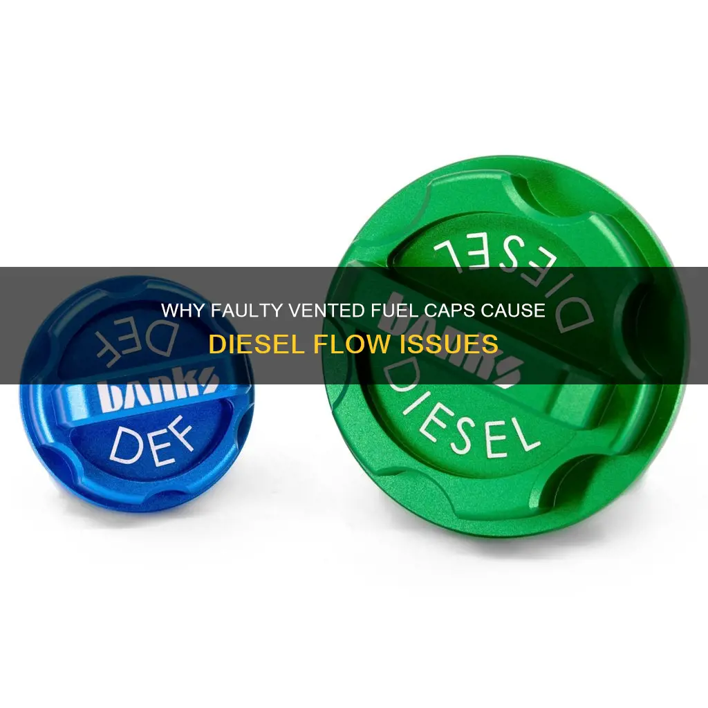 can a faulty vented fuel cap stop diesel flow