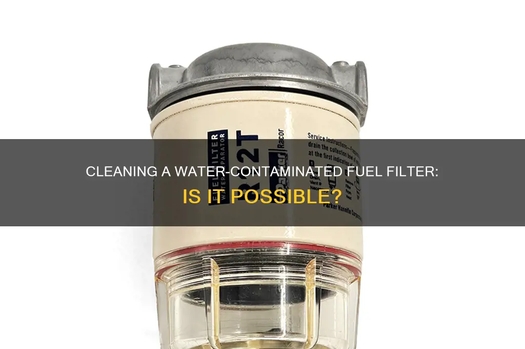 can a fuel filter with water be cleaned