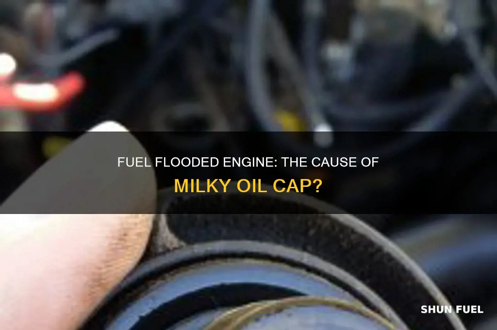can a fuel flooded engine cause milky oil cap