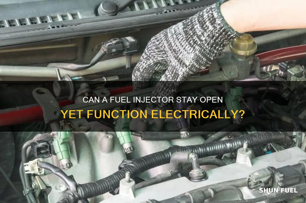 can a fuel injectorbestuck open but appear to workekectically