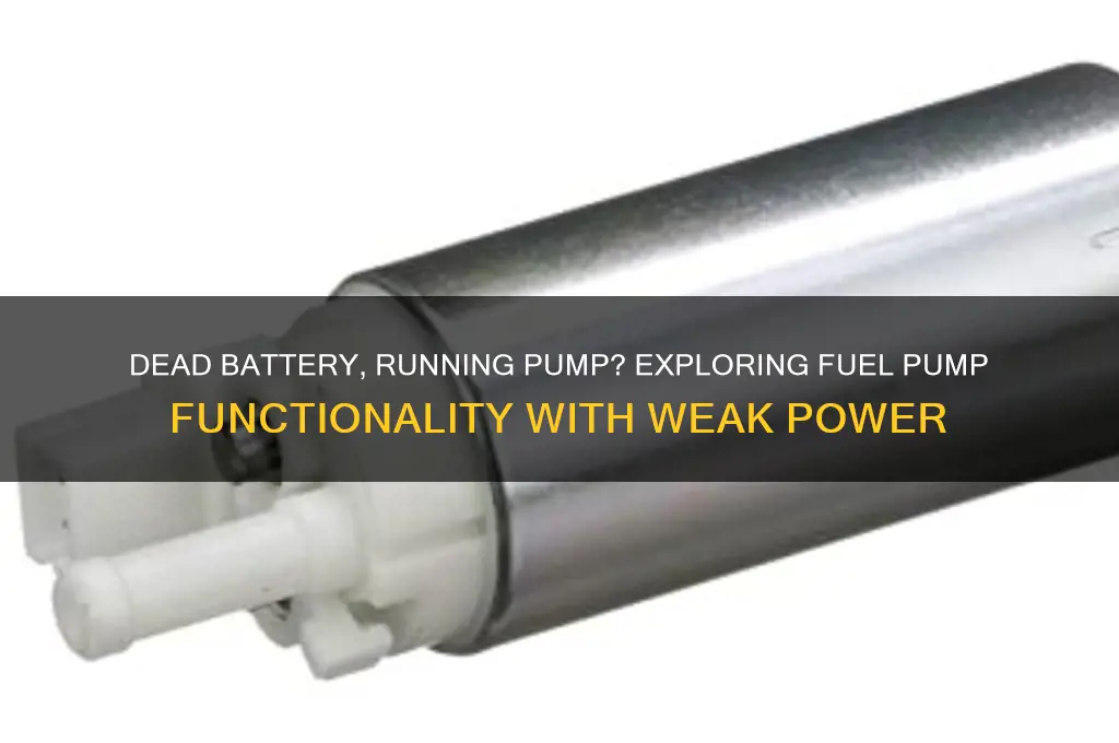 can a fuel pump function with a dead cell battery