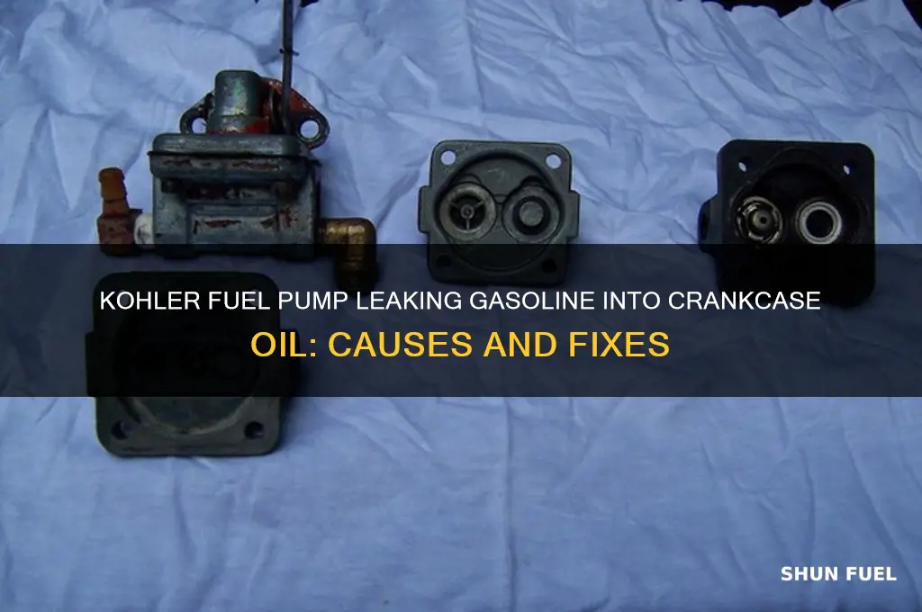 can a kohler fuel pump leak gasolinr into crankcase oil