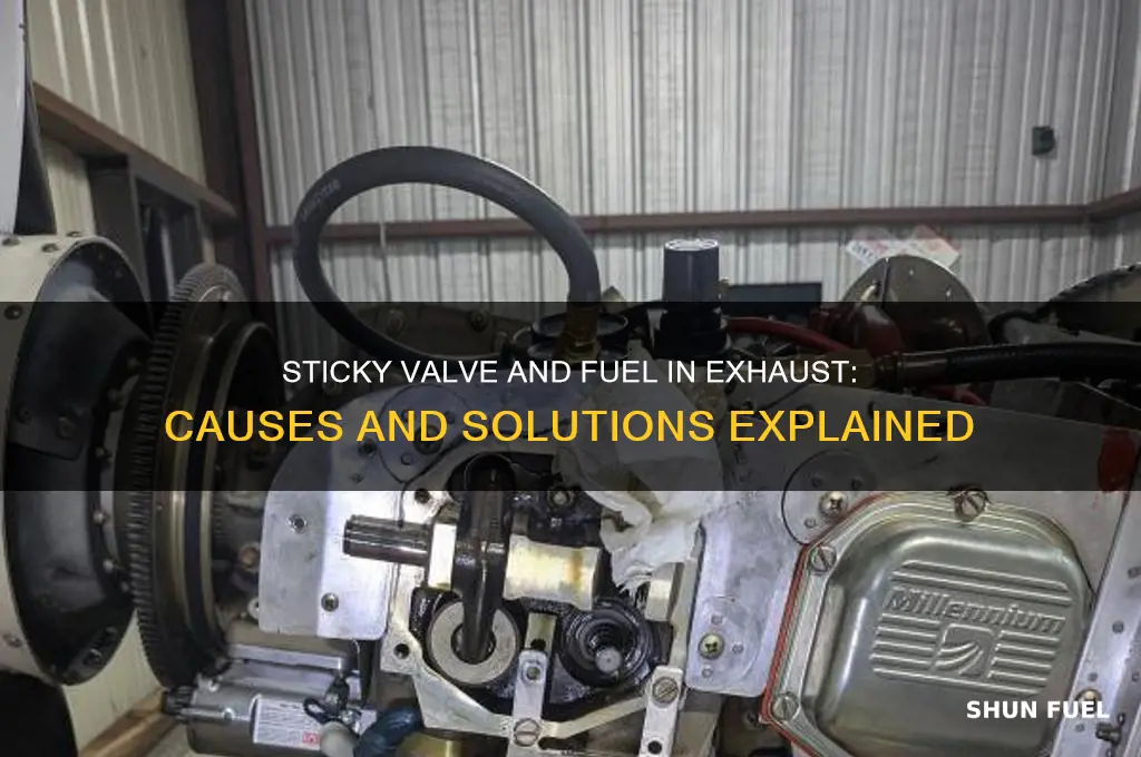 can a sticky valve cause fuel out exhaust