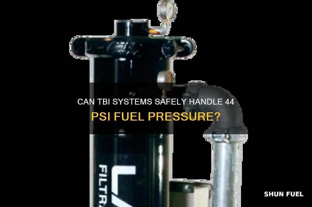 can a tbi handle 44 psi of fuel