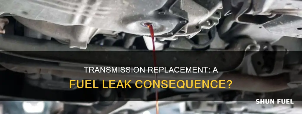 can a transmission replacement result in fuel leak