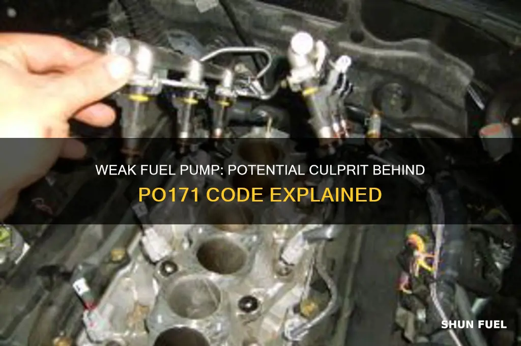 can a weak fuel pump cause a po171 code