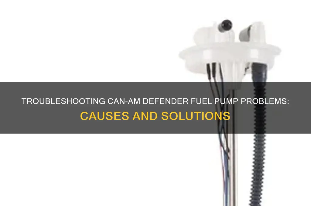 can am defender fuel pump issues
