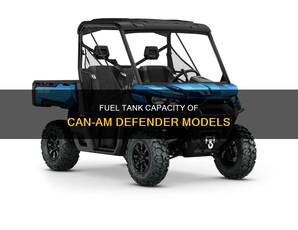 can am defender fuel tank size