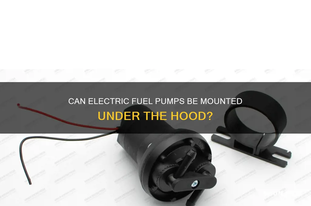 can an electric fuel pume be mounted under the hood