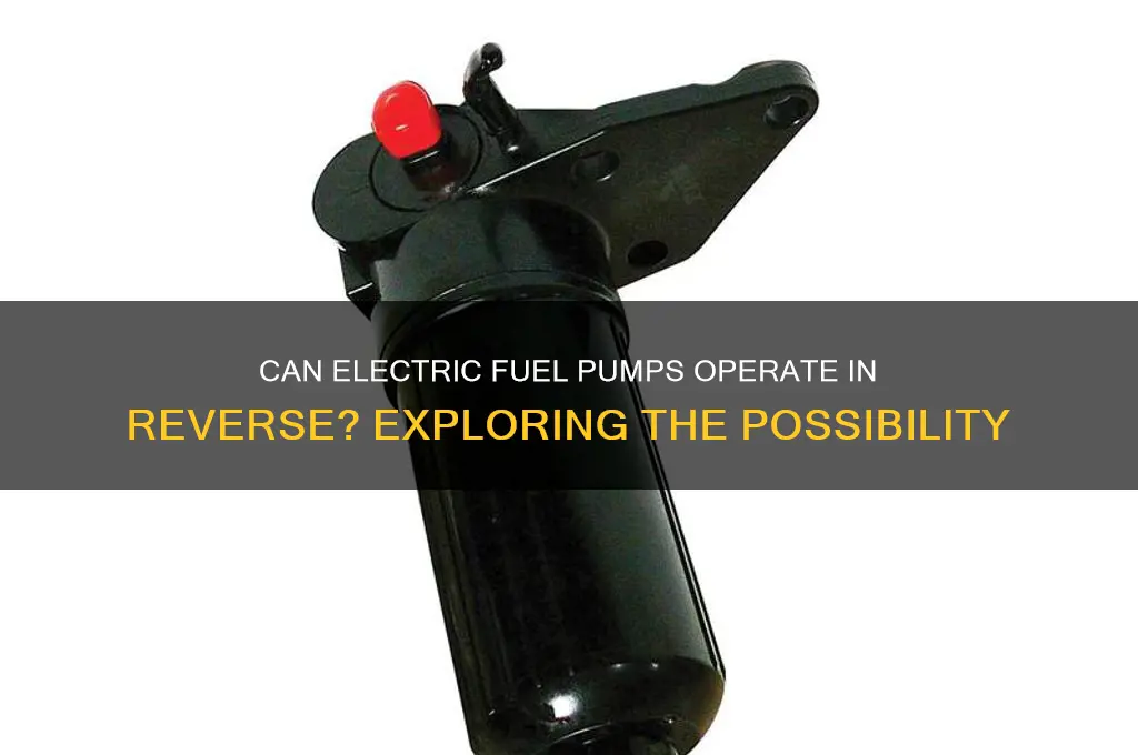 can an electric fuel pump work backwards