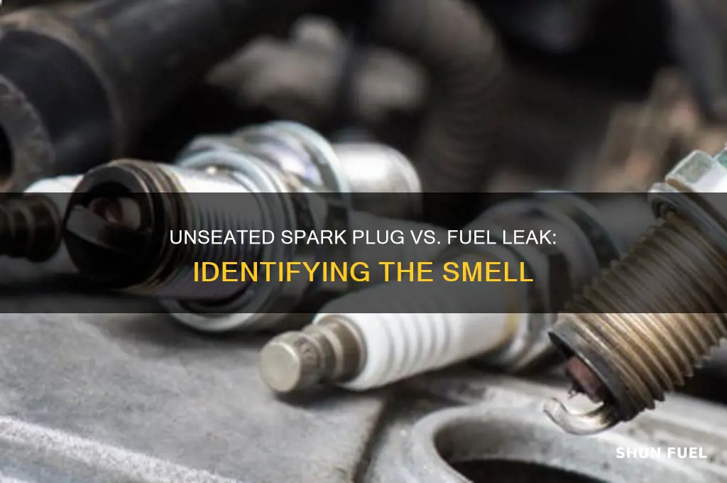 can an unseated spark plug smell like fuel leak