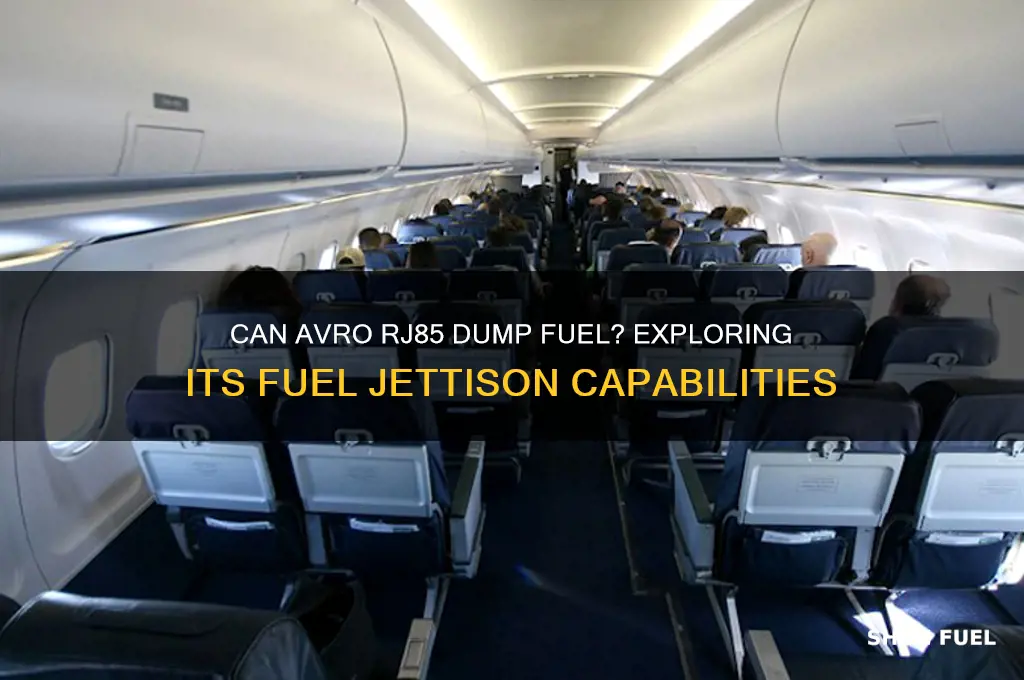 can avro rj85 dump fuel