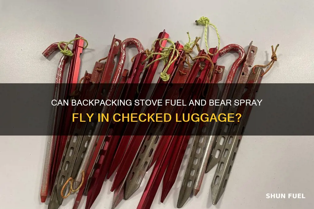 can backpackinf stove fuel and bear spray be checkerdbaggage airline