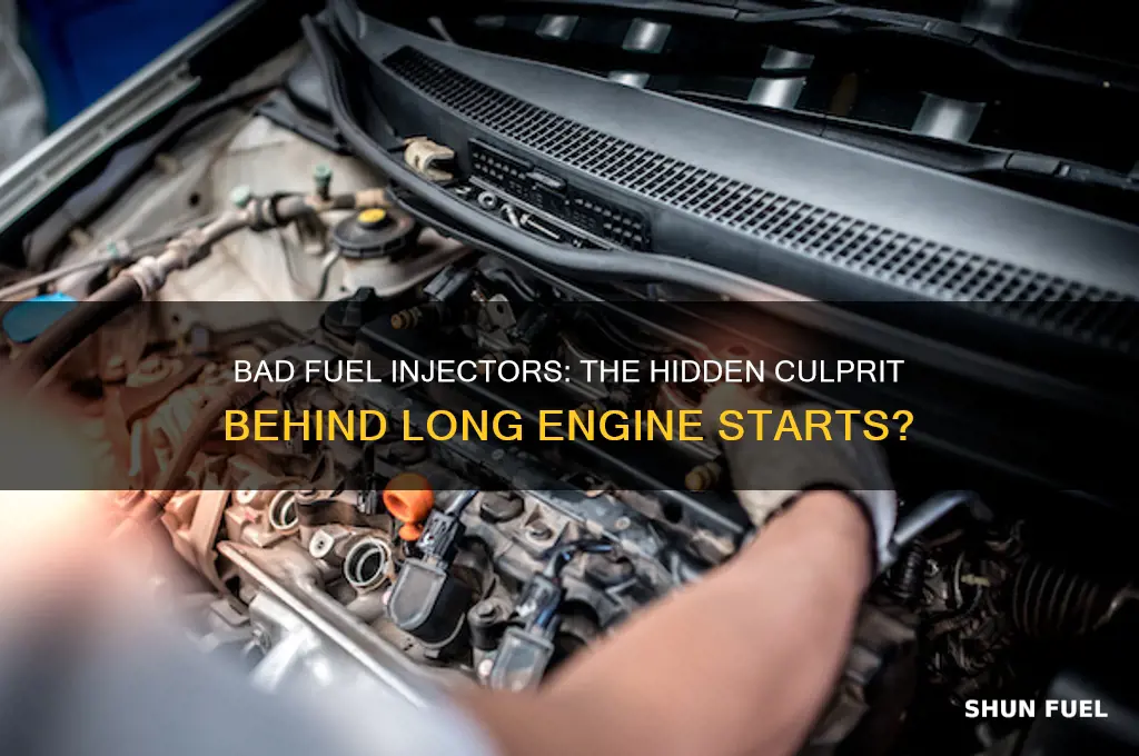 can bad fuel injectors cause a long start