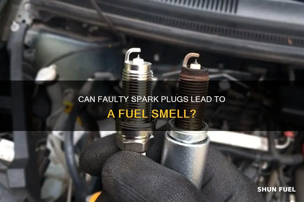 can bad spark plugs cause fuel smell