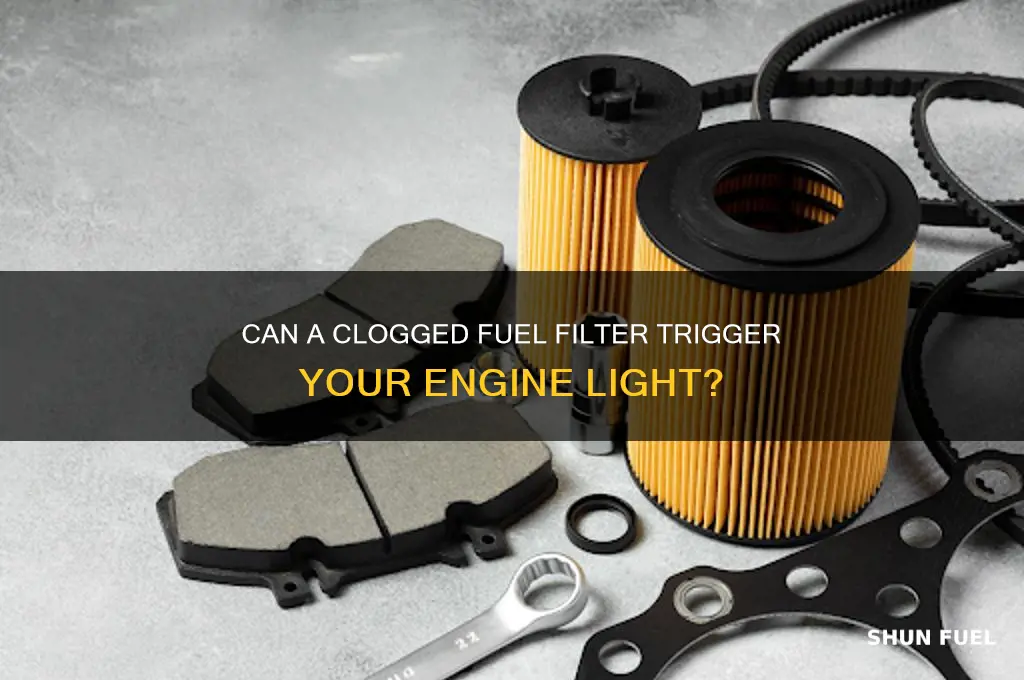 can clogged fuel filter cause engine light
