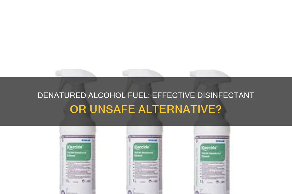 can denatured alcohol fuel be used as a disinfectant