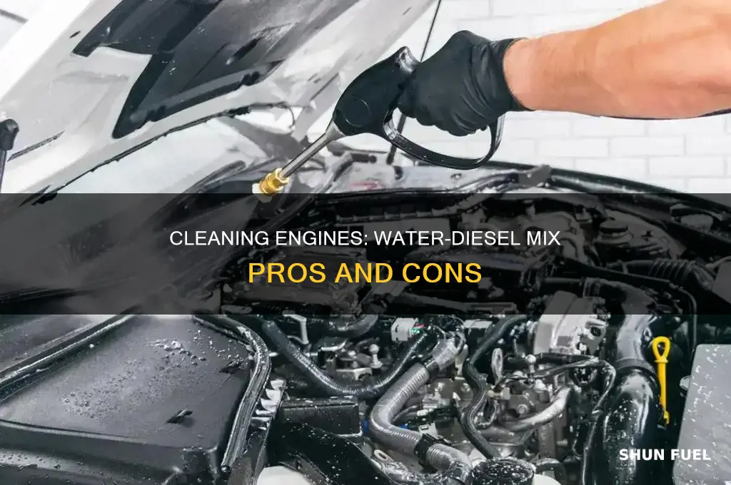can diesel fuel mixed with water clean inside out engine