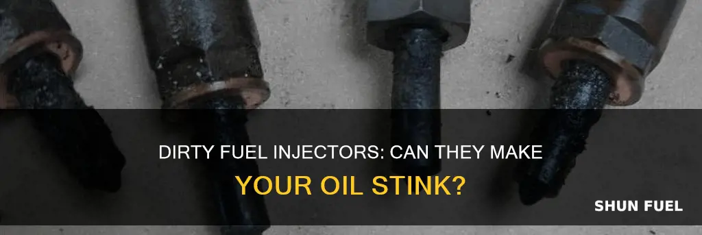 can dirty fuel injectors lead to smelly oil