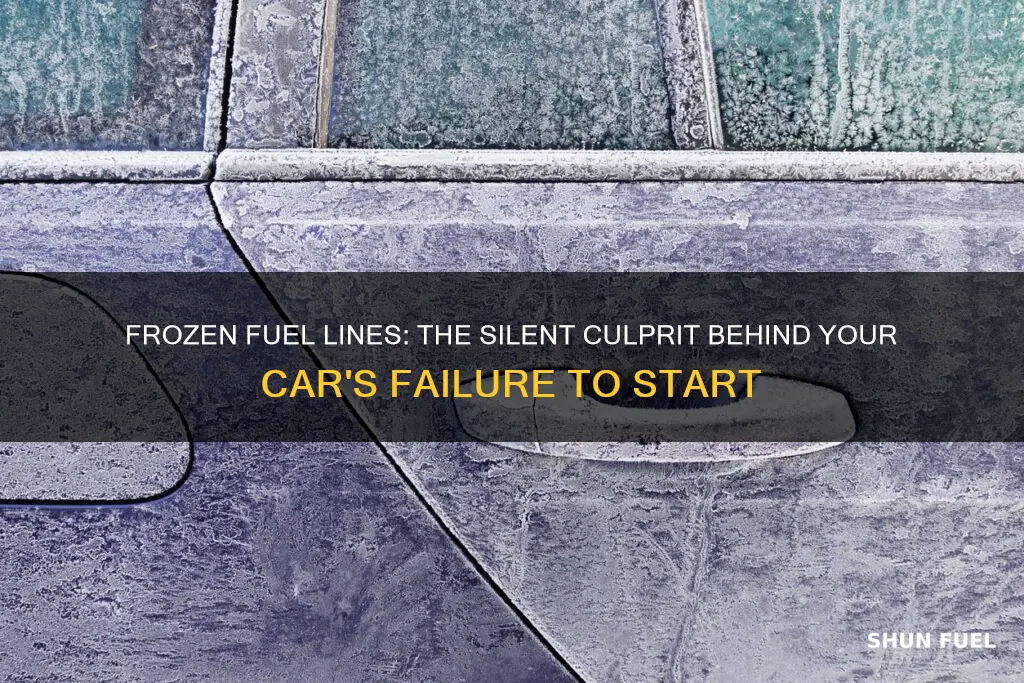 can frozen fuel lines cause car not to turn over