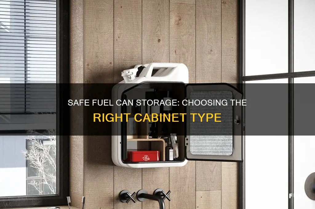 can fuel cans be stored in any type of cabinet