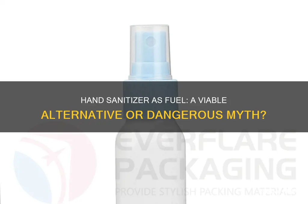 can hand sanitizer be used as fuel